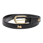 Celine Carriage Belt 80 Black Gold Leather s