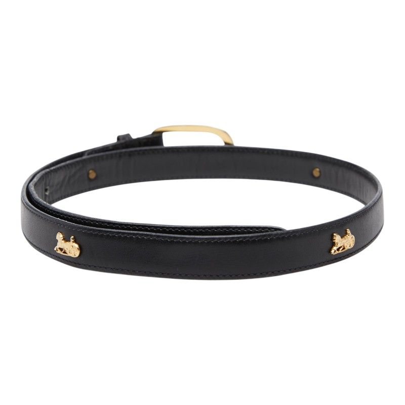Celine Carriage Belt 80 Black Gold Leather s — view 4