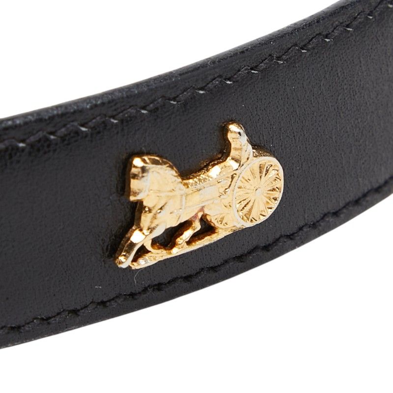 Celine Carriage Belt 80 Black Gold Leather s — view 9