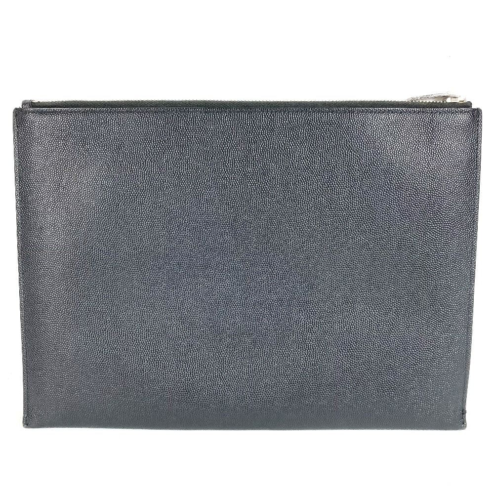 Saint Laurent Clutch Logo Leather Black — view 2