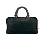Loewe Amazona 28 Anagram Logo Leather Mini Boston Bag with Clochette Black — view 3