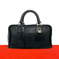 Loewe Amazona 28 Anagram Logo Leather Mini Boston Bag with Clochette Black