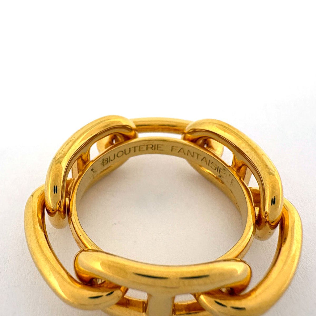 Hermes Legate Chaine D'ancre Scarf Closure Ring Gold Plated — view 3
