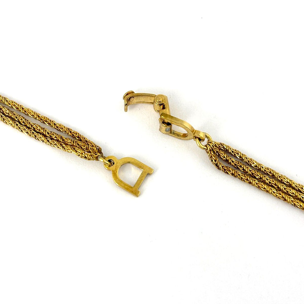 Dior Logo Necklace Fringe Gold Plated — view 3