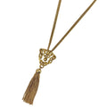 Dior Logo Necklace Fringe Gold Plated