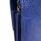 Chanel Half Coco Chain Shoulder Bag Wallet Caviar Leather Blue — view 8