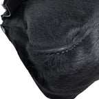 Fendi Zucca Logo Shoulder Bag Mamma Baguette Calf Hair Black — view 6