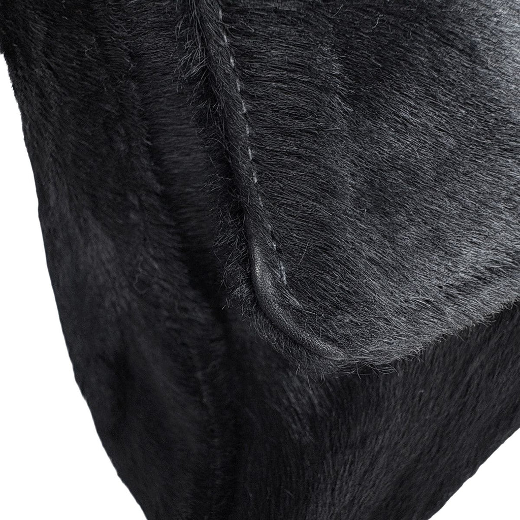 Fendi Zucca Logo Shoulder Bag Mamma Baguette Calf Hair Black — view 7