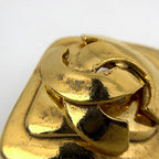 Chanel CC Logo Earrings Diamond Gold Plated — view 4