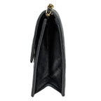 Chanel CC Logo Chain Shoulder Bag Quilted Leather Black — view 2