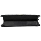 Chanel CC Logo Chain Shoulder Bag Quilted Leather Black — view 5