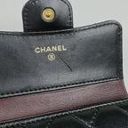 Chanel CC Logo Trifold Wallet Quilted Leather Black — view 6
