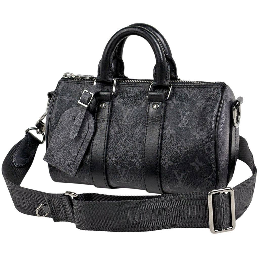 Louis Vuitton Keepall Bandouliere 25 2-Way Monogram Reverse Tote Eclipse Noir