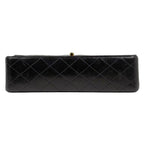 Chanel Quilted Double Flap Chain Shoulder Bag CC Logo Leather Black — view 5