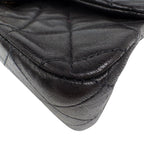 Chanel Quilted Double Flap Chain Shoulder Bag CC Logo Leather Black — view 7