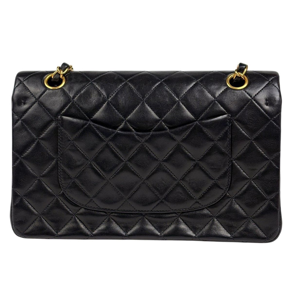 Chanel Quilted Double Flap Chain Shoulder Bag CC Logo Leather Black — view 4