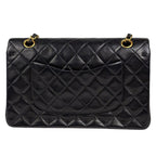 Chanel Quilted Double Flap Chain Shoulder Bag CC Logo Leather Black — view 4