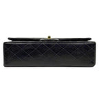 Chanel Quilted Double Flap Chain Shoulder Bag CC Logo Leather Black — view 5