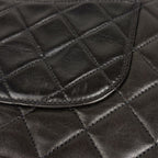 Chanel Quilted Double Flap Chain Shoulder Bag CC Logo Leather Black — view 7