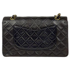 Chanel Quilted Double Flap Chain Shoulder Bag CC Logo Leather Black — view 3