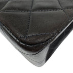 Chanel Quilted Double Flap Chain Shoulder Bag CC Logo Leather Black — view 6