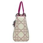 Dior Lady Cannage Bicolor Handbag Leather White Pink — view 2