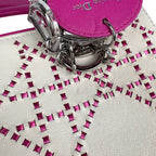 Dior Lady Cannage Bicolor Handbag Leather White Pink — view 8