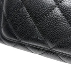 Chanel CC Logo Handbag Quilted Caviar Leather Black — view 8