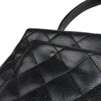Chanel CC Logo Handbag Quilted Caviar Leather Black — view 9