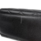 Chanel CC Logo Handbag Quilted Caviar Leather Black — view 6