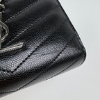 Saint Laurent Monogram Compact Zip Around Wallet Bifold Leather Black — view 4