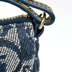 Dior Trotter Pattern Saddle Bag Canvas Navy — view 4