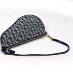 Dior Trotter Pattern Saddle Bag Canvas Navy — view 7