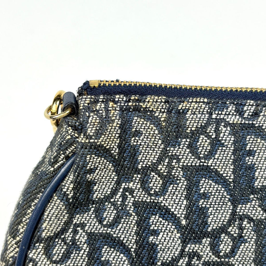 Dior Trotter Pattern Saddle Bag Canvas Navy — view 5