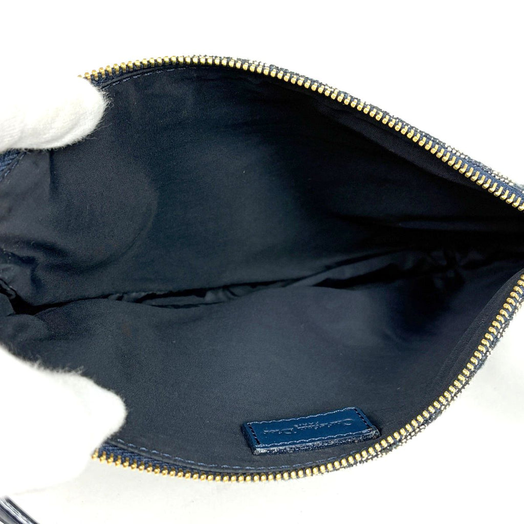 Dior Trotter Pattern Saddle Bag Canvas Navy — view 9