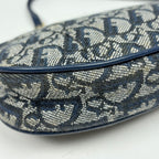 Dior Trotter Pattern Saddle Bag Canvas Navy — view 4