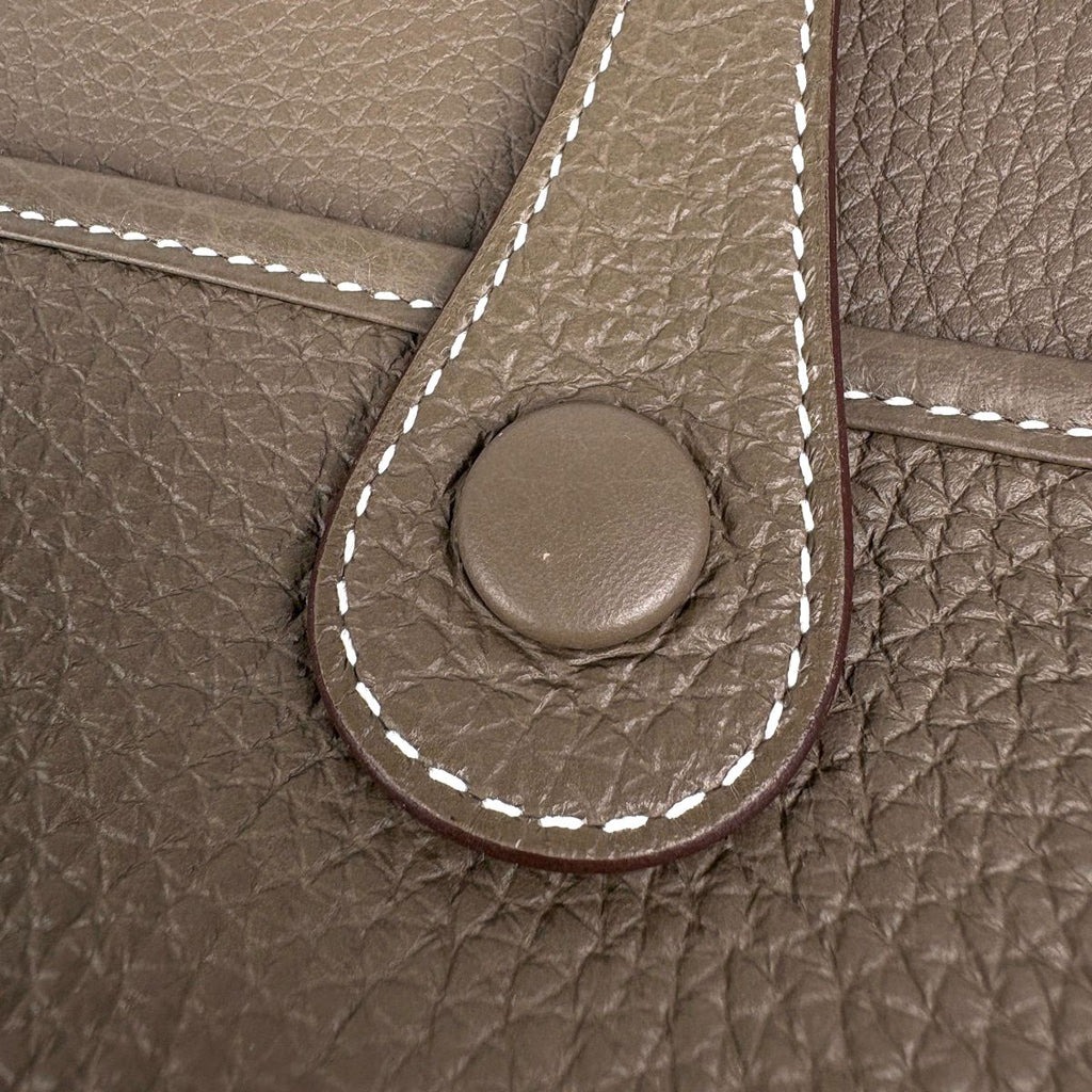 Hermes Evelyne 3 PM Perforated Logo Shoulder Bag Taurillon Clemence Etoupe — view 7