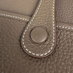 Hermes Evelyne 3 PM Perforated Logo Shoulder Bag Taurillon Clemence Etoupe — view 7