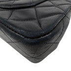 Chanel Quilted Double Flap Chain Shoulder Bag CC Logo Leather Black — view 7