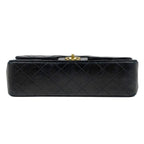 Chanel Quilted Double Flap Chain Shoulder Bag CC Logo Leather Black — view 5