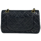 Chanel Quilted Double Flap Chain Shoulder Bag CC Logo Leather Black — view 3