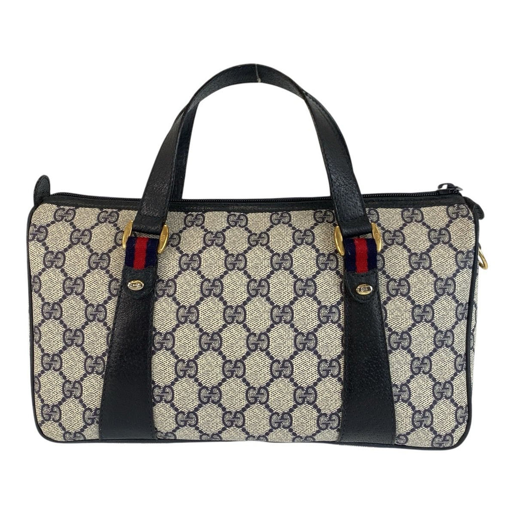 Gucci Vintage Sherry Line Gray GG Supreme Canvas Handbag Mini — view 2