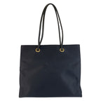 Saint Laurent Yves YSL Navy Gold Nylon Tote Shoulder Bag