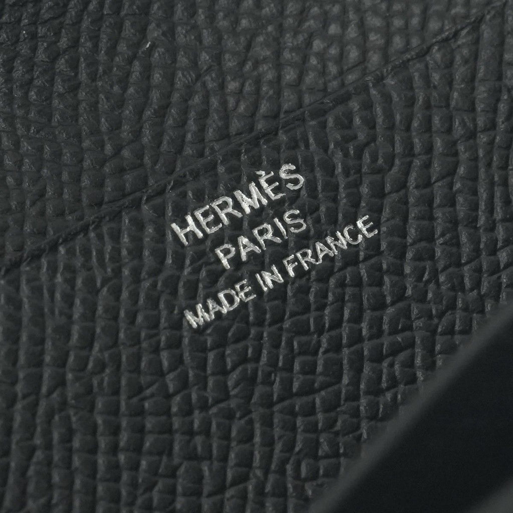 Hermes Bearn Souffle Wallet Epsom Noir Black Silver Veau — view 6
