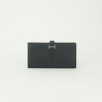Hermes Bearn Souffle Wallet Epsom Noir Black Silver Veau