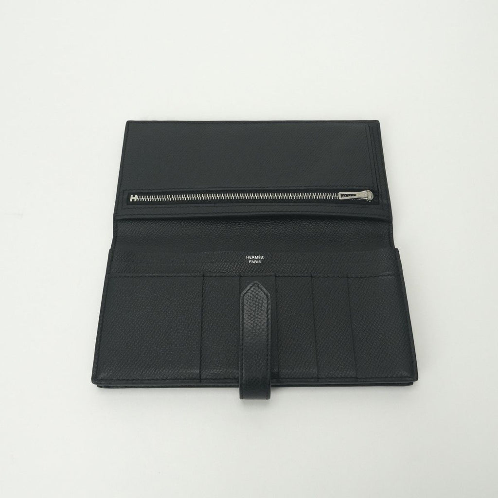 Hermes Bearn Souffle Wallet Epsom Noir Black Silver Veau — view 7