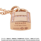 Hermes Necklace Amulet Kelly Cadena Diamond Total 18k Pink Gold Pendant — view 6