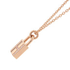 Hermes Necklace Amulet Kelly Cadena Diamond Total 18k Pink Gold Pendant — view 2