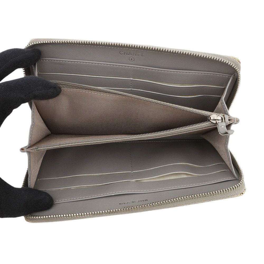 Chanel Wallet Quilted Classic Long Zip CC Logo Patent — view 4