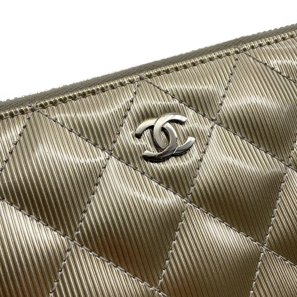 Chanel Wallet Quilted Classic Long Zip CC Logo Patent — view 6